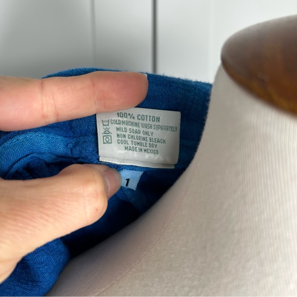 Oh My Gauze! Women’s Bird Washed Peacock Blouse Blue Tie Dye Size 1 S/M - Picture 6 of 6